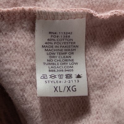 １３ Lagaci Hoodie XL Pullover Heather Red Pink Cotton Blend Bullfrog
