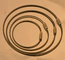 Stainless Steel Wire Keychain Cable Luggage Tag Safety Loop Clasp 6" 8" 10" 12"