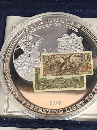 6 Piece Set of Silver Plated W/Bank Note Stickers