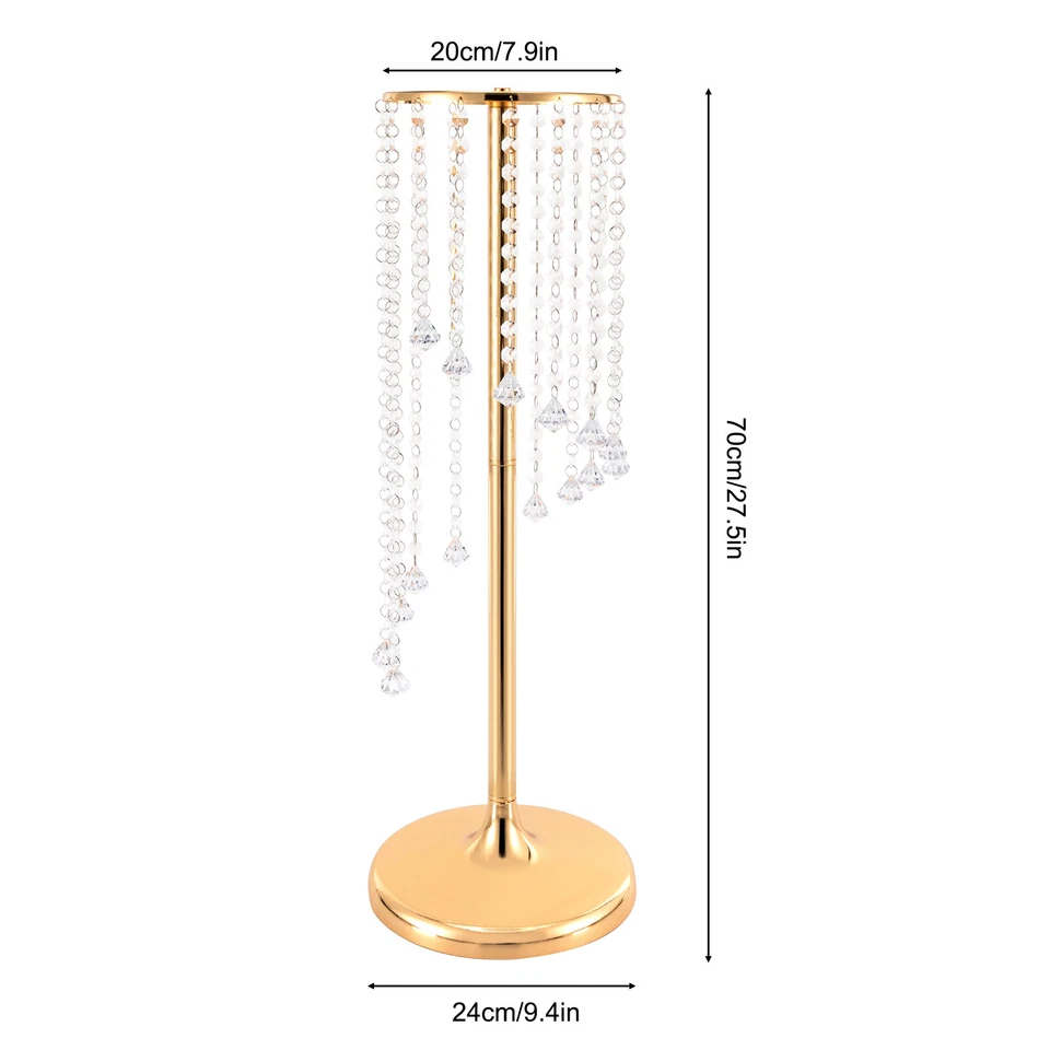 10Pcs 27.5 inch Tall Crystal Flower Vase For Wedding Centerpieces Gold Vases - Image 2 of 4