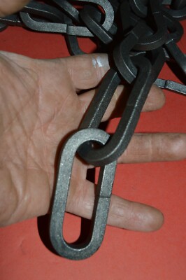 Rain Chain, Wrought Iron, 5/16'' square bar, 1 3/8'' X 3 3/8'' links by Blacksmith 