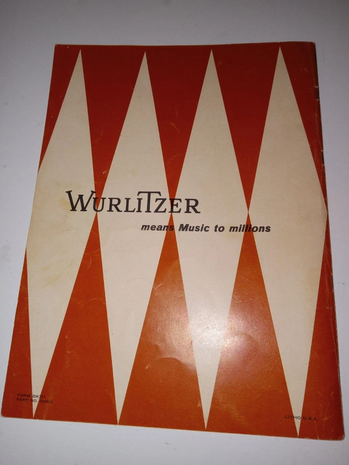Órgano Wurlitzer vintage modelo 4480 manual del propietario 1967 Foto 2 de 4