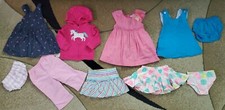 Lot of 10 Baby Girl Clothes Dress,Zip Up Hoodie, Pants,Skort,Diaper Covers 18 Mo