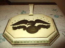 Original Vintage Hitchcock Eagle Decorated Tole Silent Butler Crumb Catcher Tray