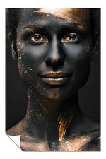 Black & Gold Woman Portrait Artistic Poster Wall Art Home Decor