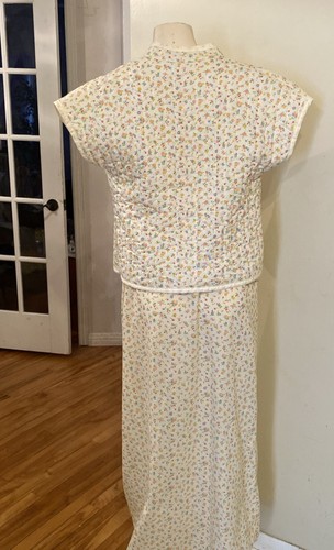Vintage Kayanna Cotton lingerie Long Gown Floral Set Size S - Picture 2 of 16