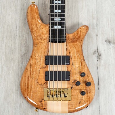 Spector USA NS-5 5-String Bass, Ebony Fingerboard, Spalted Maple Top, Natural