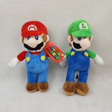 Lot of 2 Nintendo 2017 Super Mario Bros. Plush Stuffed Toys Mario 11" Luigi 12"