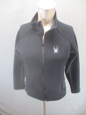 SPYDER Size L Kids Unisex BLK Full Zip Stand Collar Pocket Athletic Jacket 330