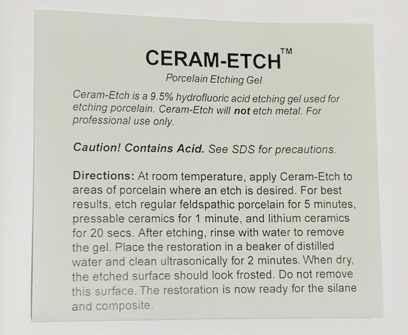 Ceramic Etching Gel CeramEtch 9.5 15 ml eBay