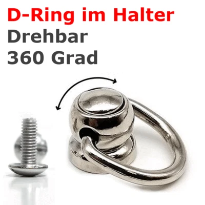 GLETSCHERLICHT 5 Stück !! D-Ringe 15mm Schraubgewinde im Halter Ringkloben Schraubnieten Nieten
