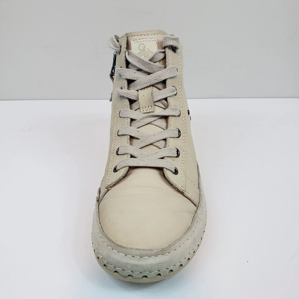 Zapatilla deportiva OTBT para mujer de ida y vuelta beige de moda de cuero talla superior 6,5 (18F951) Foto 4 de 4