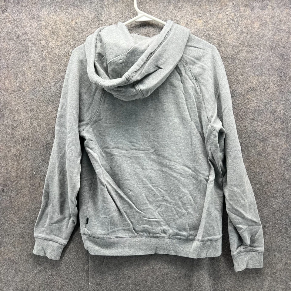 Suéter Vans Mujer Pequeño Gris Negro Pullover con Capucha Versa Polar Caja Logo Patín Foto 2 de 4