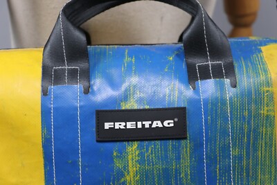 FREITAG F77 BEN Recycled Blue/Yellow PVC Crossbody Messenger