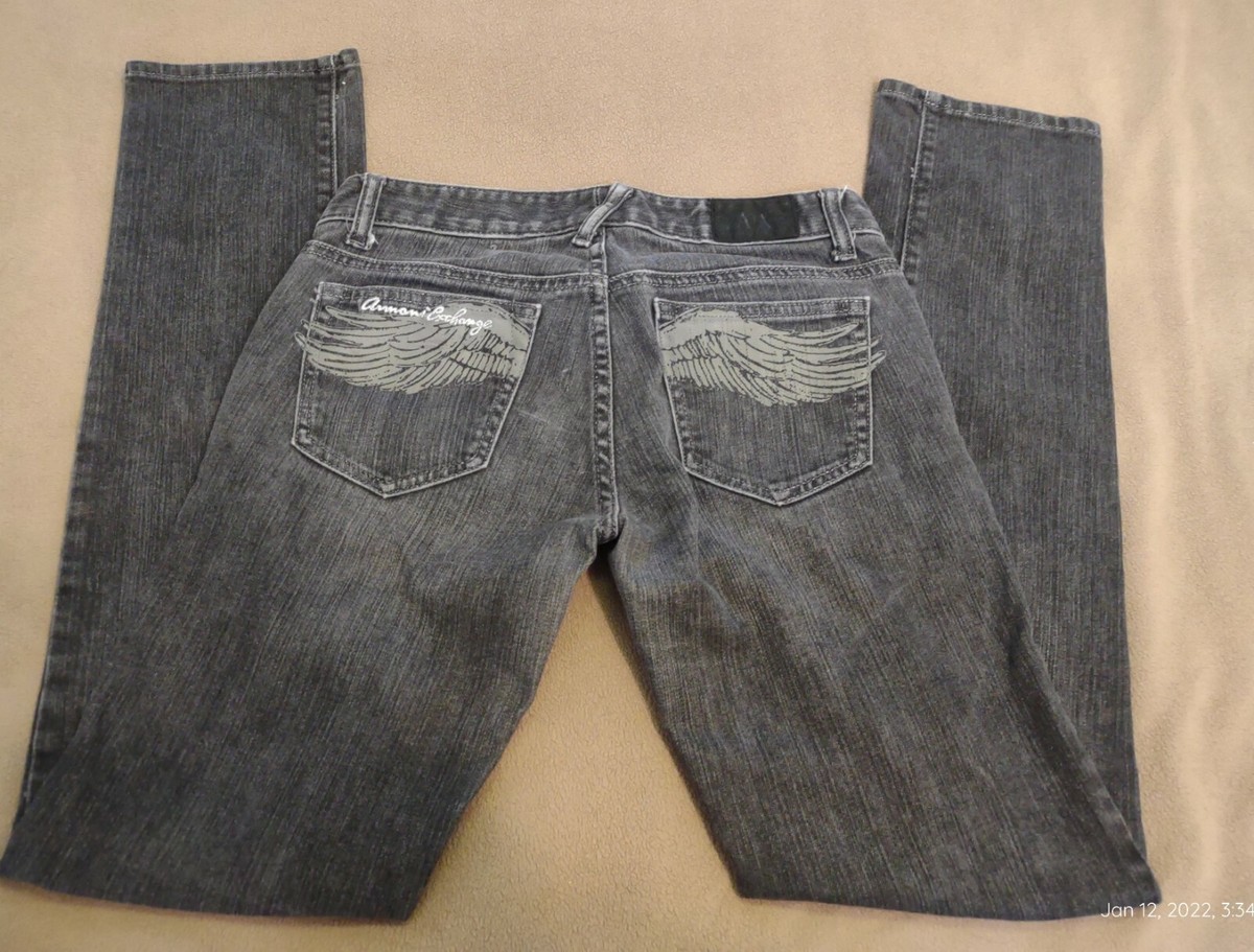 Armani Exchange AX Skinny Jeans Woman Angel Wing pocket Sz 2