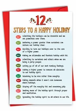 Funny 5"x7" Greeting Card w/ Envelope Merry Christmas Holiday Holiday 12 Steps