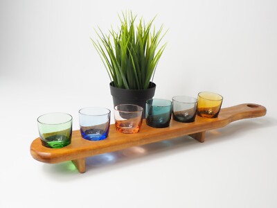 Schnapsgläser Schnapsglas-Leiste Halter Träger Holz 6er Party für Shotgläser