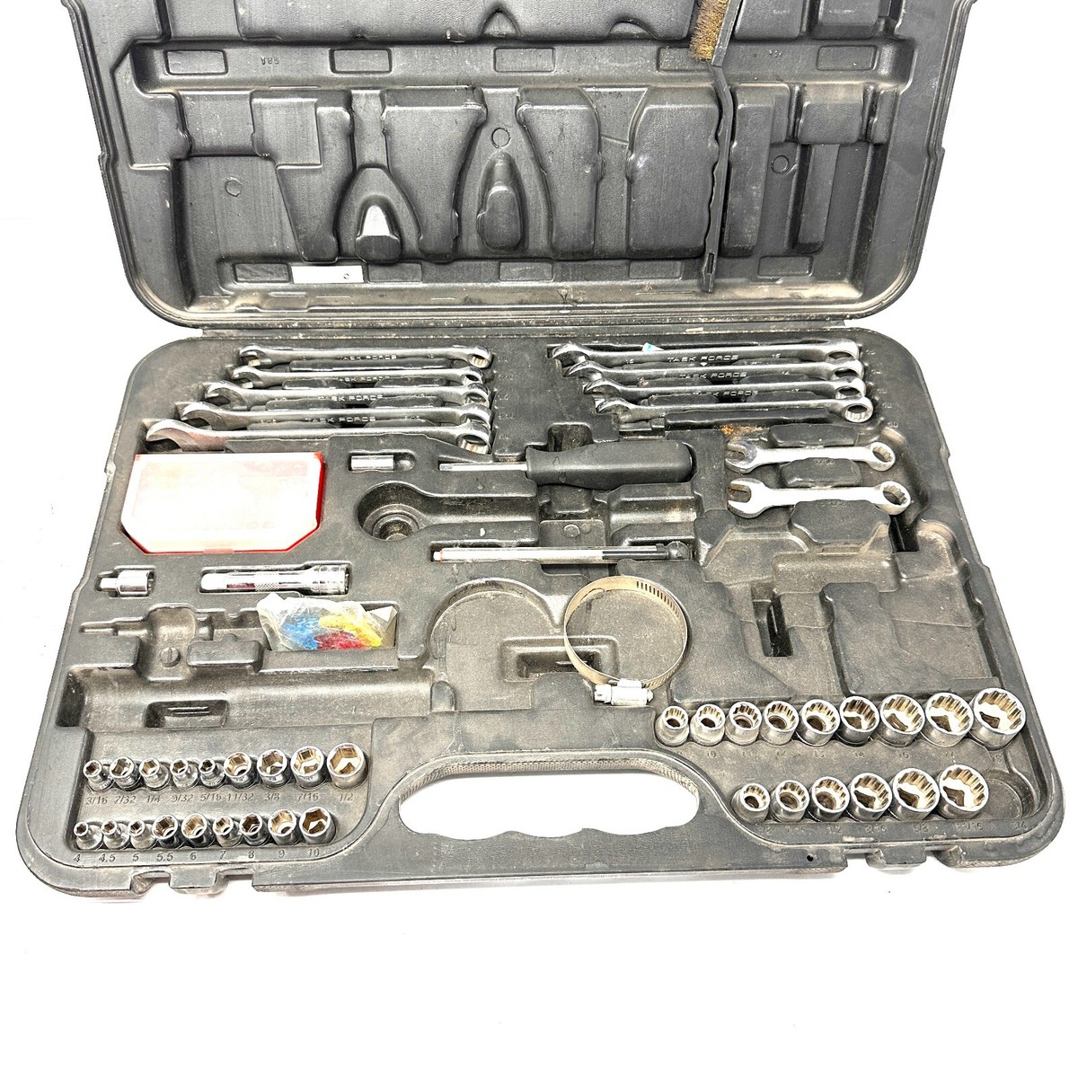Task Force Open End Wrench Set and Socket Set With Storage