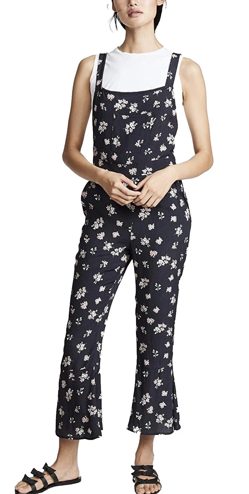 Negro Floral Jumpsuits & Rompers for Women