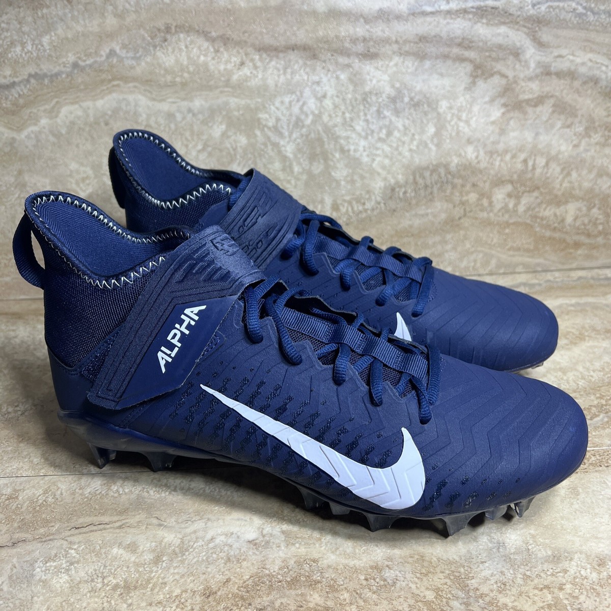 Size 12 Nike Alpha Menace Pro 2 Mid Football Cleats Navy Blue BV3945-404 NEW Nike Alpha Menace Pro 2 Mid Football Cleat Navy Blue Men main image 2