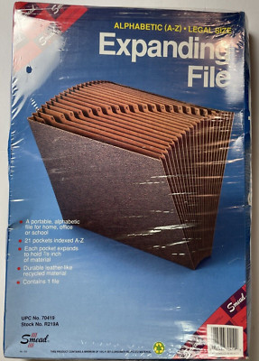 Smead Durable A-Z Legal Size Expanding File 21 Pocket 70419 Sealed New Old Stock