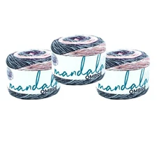 (3 Pack) Lion Brand Yarn 551-213AH Mandala Ombre Yarn, Felicity