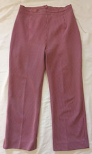 Vintage 1970s Homemade Red  Blue Plaid Polyester Wide Leg Pants 32x28