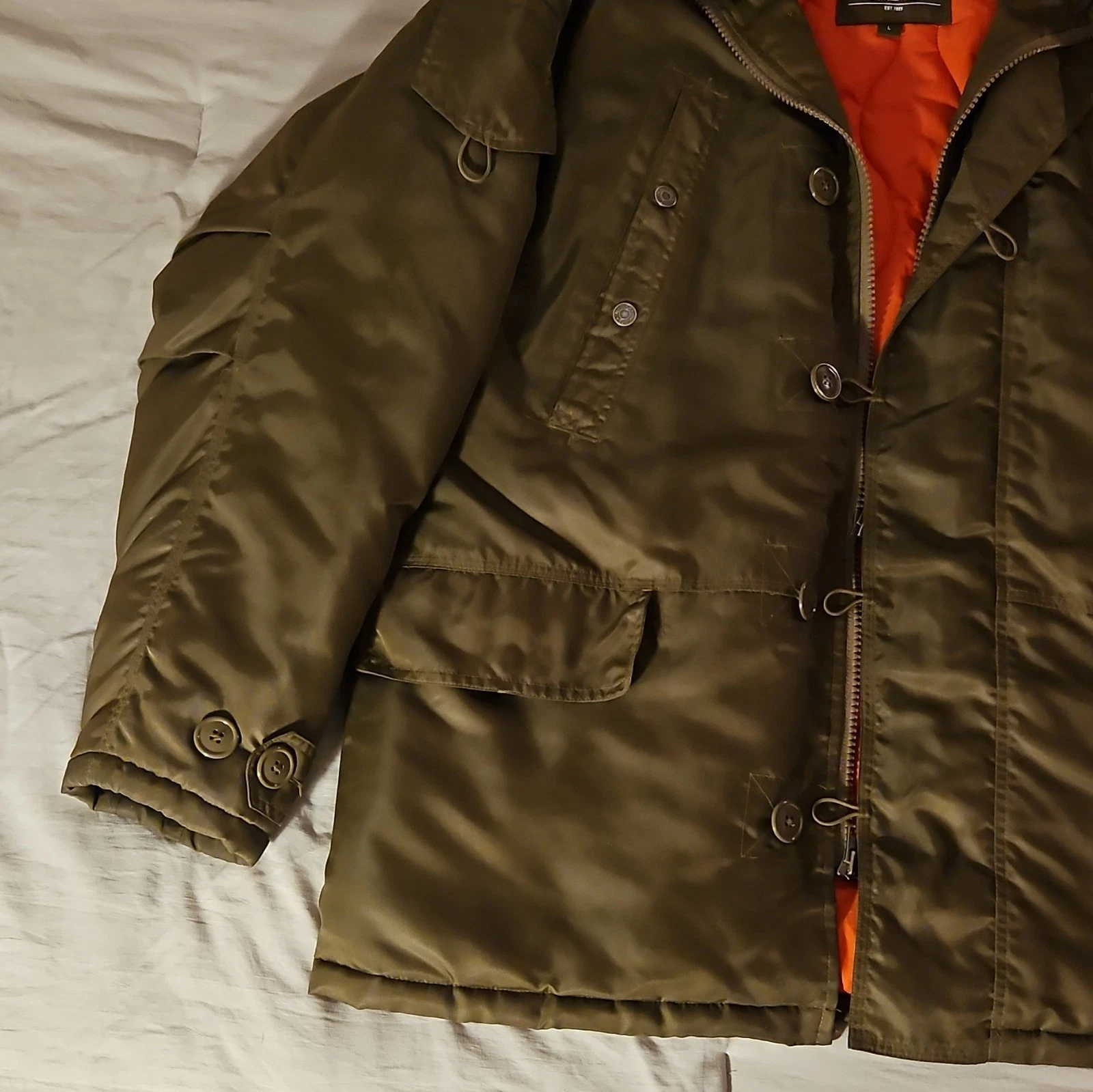 Vintage Y2k GAP Hooded Parka Snorkel Men's L Army Green image 3
