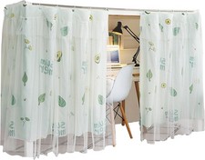Bunk Bed Curtain Gauze Bunk Bed Curtains Drapes with Lace Dorm Bed Canopy for