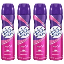 4 Pack Lady Speed Stick Spray Pro Deodorant 48Hrs Protection