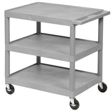 Luxor174; Plastic Shelf Truck 24 x 18 x 32-1/2 3 Shelves