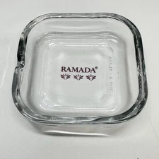 Vintage Libbey Canada Ramada Ashtray Square Glass RARE
