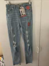 Levi's 720 High Rise Super Skinny Fit Jeans Girls Size 12 Stretch Distressed Dy2