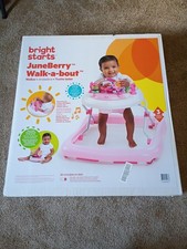 Bright Starts JuneBerry Walk-A-Bout Baby Walker with Toy Station, Pink