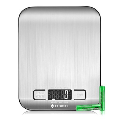 Küchenwaage,digital 5KG mit großem LCD-Display, Großer Edelstahl Wiegefläche 