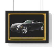 Iconic 2007 Pontiac Solstice GXP Black Convertible Poster  Sleek Automotive