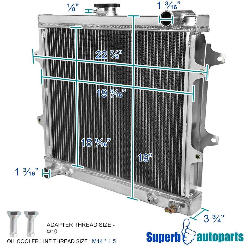 Fits 1984-1995 Toyota 4Runner 2.4L L4 3-Row Core Performance Cooling Radiator Foto 3 de 4