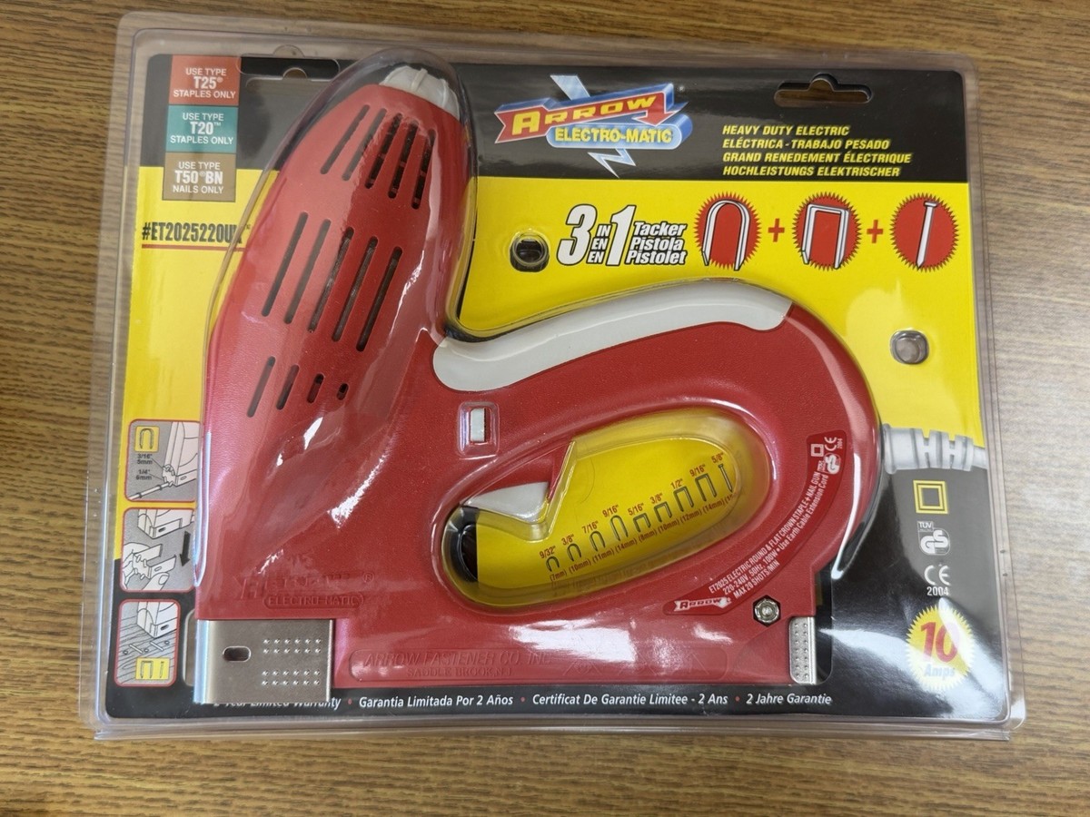 Arrow Electro-Matic ET2025 3-in-1 Electric Tacker Staple & Nail