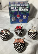 Woodland Pinecone Ornaments with Original Box No.39011 Set of 4