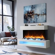 Wall Mounted Electric Fire with Log & Crystal Fuel Bed – Endeavour Fires Fenwick