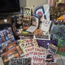 Giant Lot Of New Halloween Decorations. Yard Decor. Lights. Window Clings. Cool