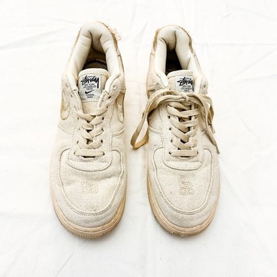 Nike Air Force 1 x Stussy Fossil AF1 Low Cream Low Top Sneaker Size 8