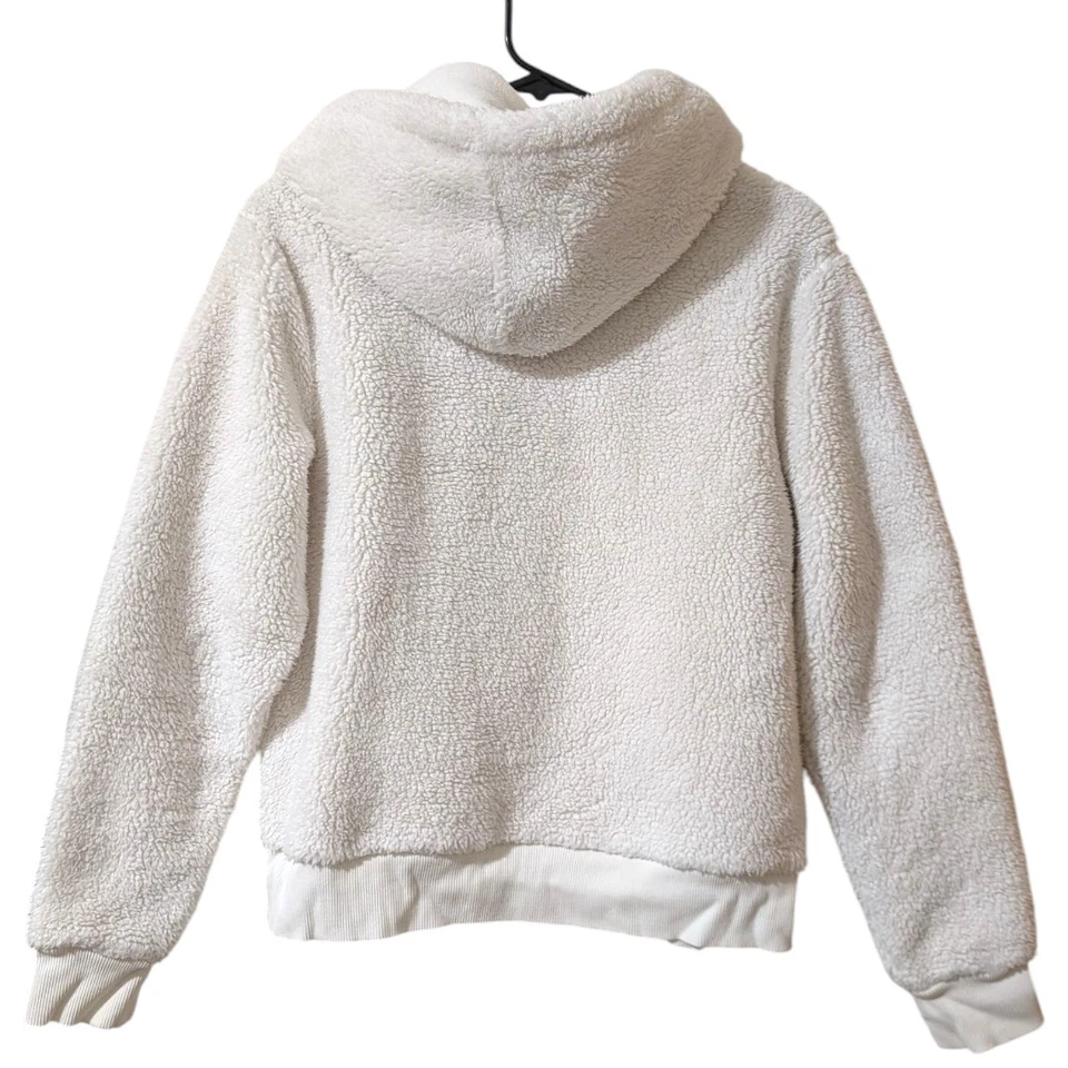 Polo Ralph Lauren Crema Peluche Polar Sudadera con Capucha Para Mujer M Off White, Poni Logo Pecho Foto 2 de 4