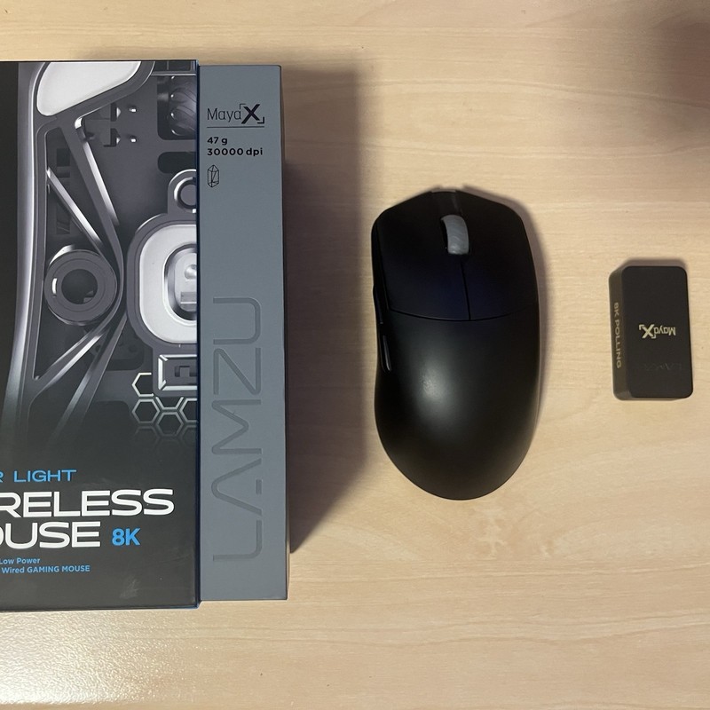 Lamzu Maya x 8K Black Gaming Mouse Wireless excellent condition