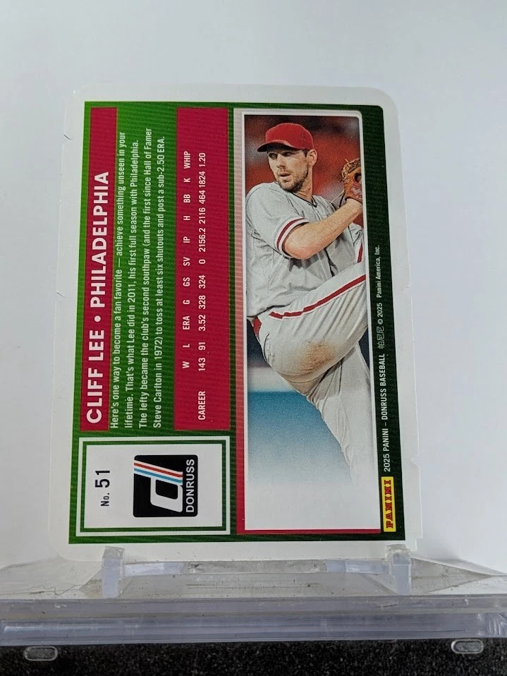 Troquelados Donruss Cliff Lee Optic Exclusive 2025/25 Foto 2 de 2