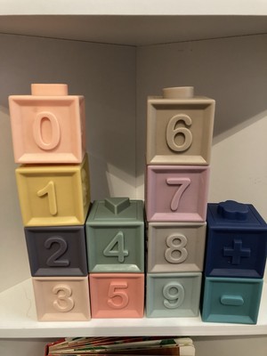 Baby Building Blocks Numbers Shapes Stacking Teething Montessori Soft Silicone