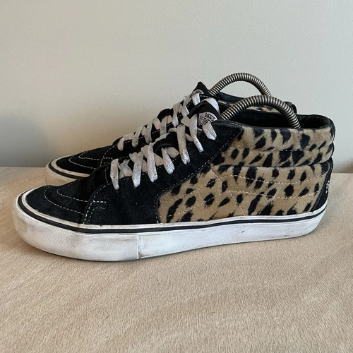 Skate Supreme X Vans sk8 Mid Pro homme taille 9,5 velours guépard noir 721454