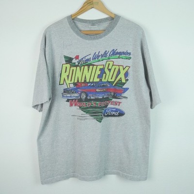 Vintage 1993 Ronnie Sox Signed Drag Racing T-Shirt XL Single Stitch Autographed