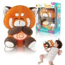 auby Red Panda Baby Soothing Toy - White Noise Machine  Lullabies, Plush Com...