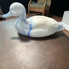 New ListingFenton Marbled Blue & White Slag Malard Duck Blue Vintage Art Glass